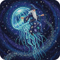 Wizard Riding Moon Jellyfish - Diamond Painting Kits