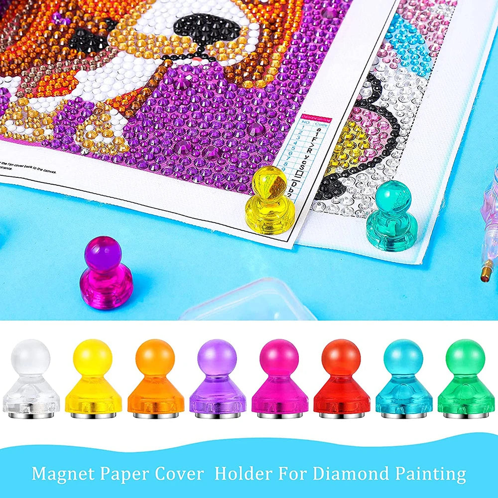 8PCS Diamond Painting Magnet Cover Holder Magnetic Cross Stitch Diamond Art Accessories Tools for DIY Art Craft Diamond Painting