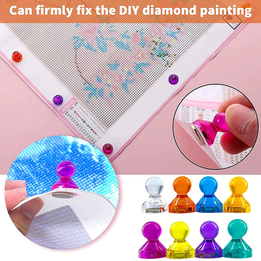 8PCS Diamond Painting Magnet Cover Holder Magnetic Cross Stitch Diamond Art Accessories Tools for DIY Art Craft Diamond Painting