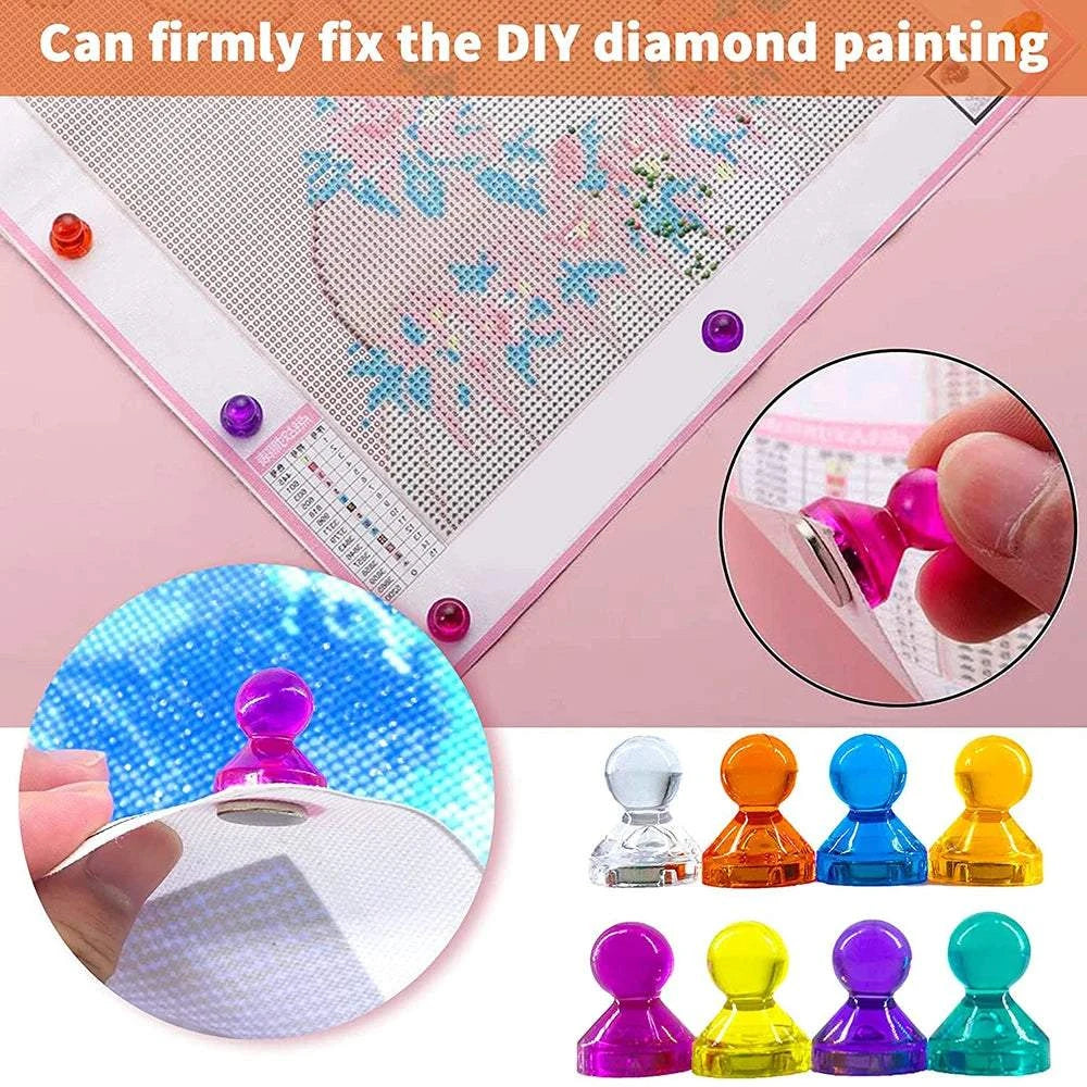 8PCS Diamond Painting Magnet Cover Holder Magnetic Cross Stitch Diamond Art Accessories Tools for DIY Art Craft Diamond Painting