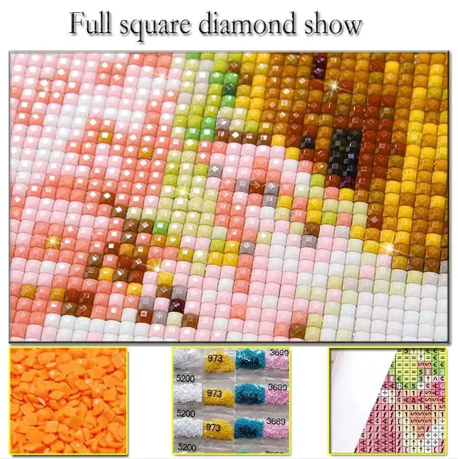 DIY Diamond Painting Kit New Beautiful Flower Art Diamond Mosaic Full Drill Embroidery Handmade Hobby