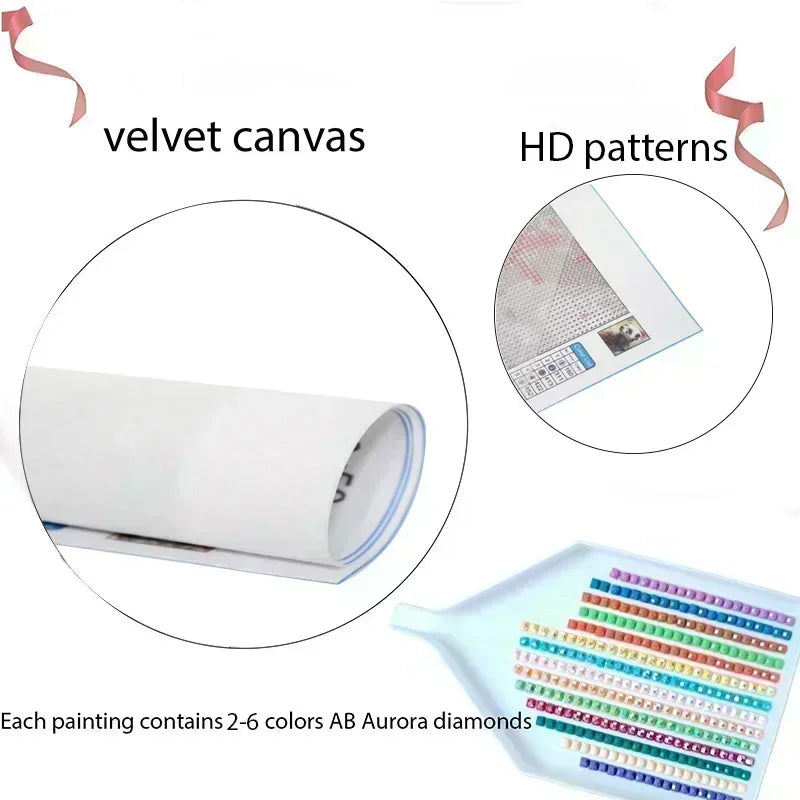 This AB 5D DIY Diamond Painting Kit Features a cartoon Christmas Castle Design and Is an Ideal Choice for Beginners.