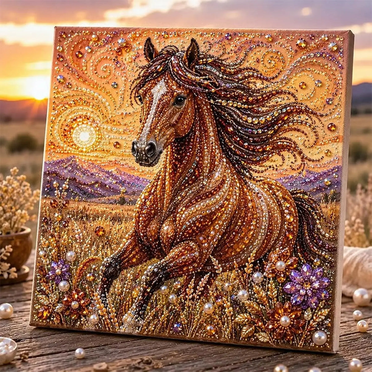 Animal Diamond Pearl Art DIY Craft Kit Pearl Art Kits for Adults 5D Diamond Painting for Beginner Handmade Home Wall Decor