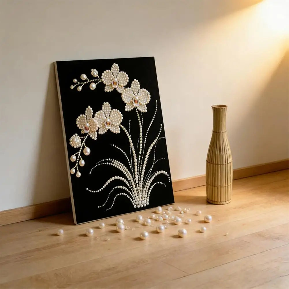 DIY Flower Pearl Diamond Art Kits for Adults/Beginners Gift Home Decor Art Pearl Gem Painting Picture 20*30CM Arts Craft