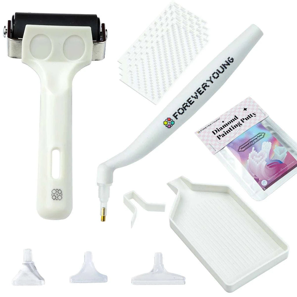 Diamond Painting Premium Tool Kit 2 Options - With/Without Roller, Diamond Art Tools Set for Adults Kids Beginner