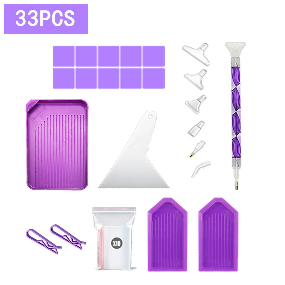 5D DIY Diamond Painting Tools Kits Drill Plate Tool Set Mosaic Glue Pen Kit Storage Containers Diamond Embroidery Accessories