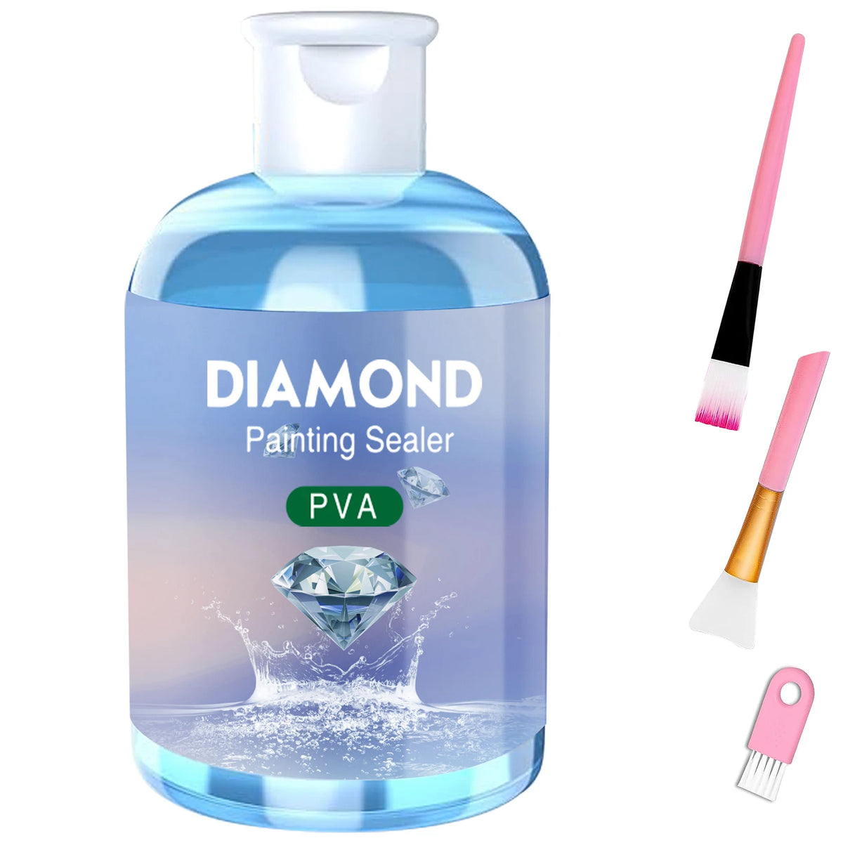 Diamond Painting Sealer Glue Kits 120ML with 3 Pcs Brushes Puzzle Glue Diamond Painting Accessories and Tools for Adults
