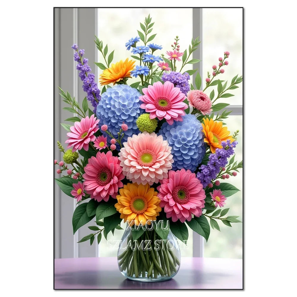 Large Size Bouquet Diamond Painting Kit Flower Diamond Mosaic Embroidery Cross Stitch Kit Art DIY Home Decor Gift