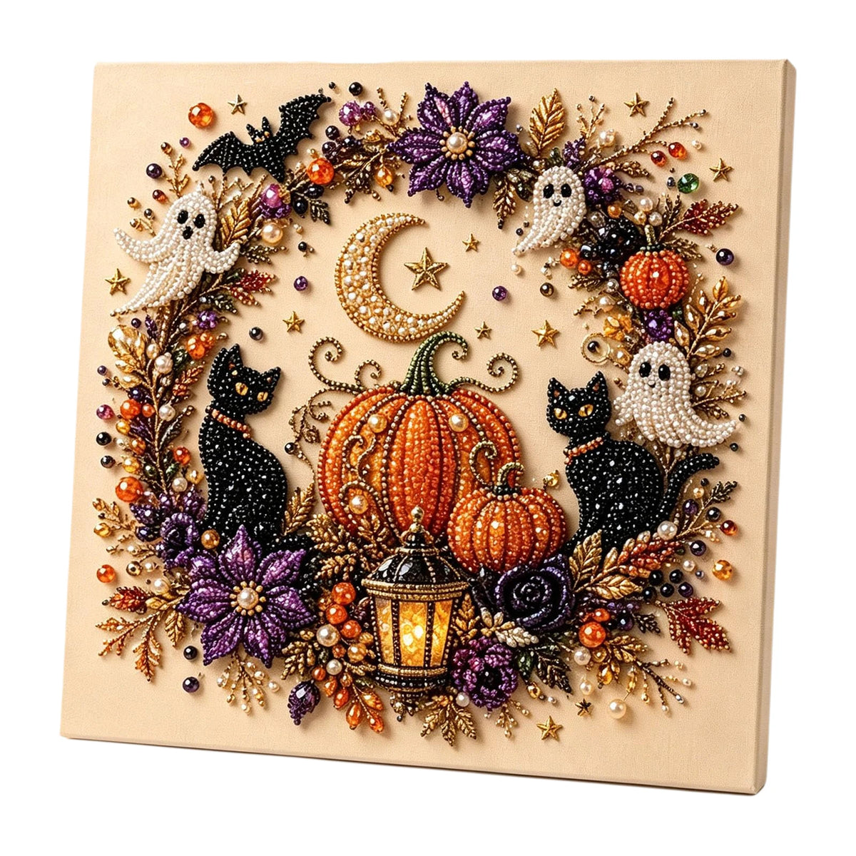 DIY Halloween Framed Diamond Art Pearl Painting Kit 7.87x7.87inch Pearl Diamond Dots Gem Art Craft Pearl Diamond Dots Painting