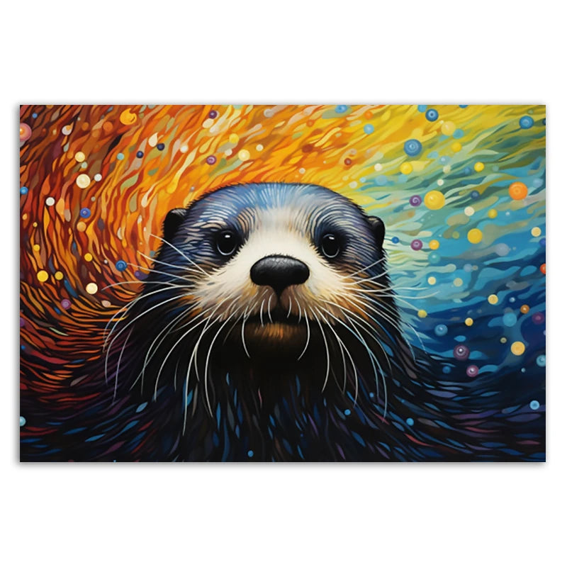 5D DIY Diamond Painting Full Fairy Dust Adorable Otter Diamond Embroidery Mosaic Jewelry cross stitch kits Home decoration Art