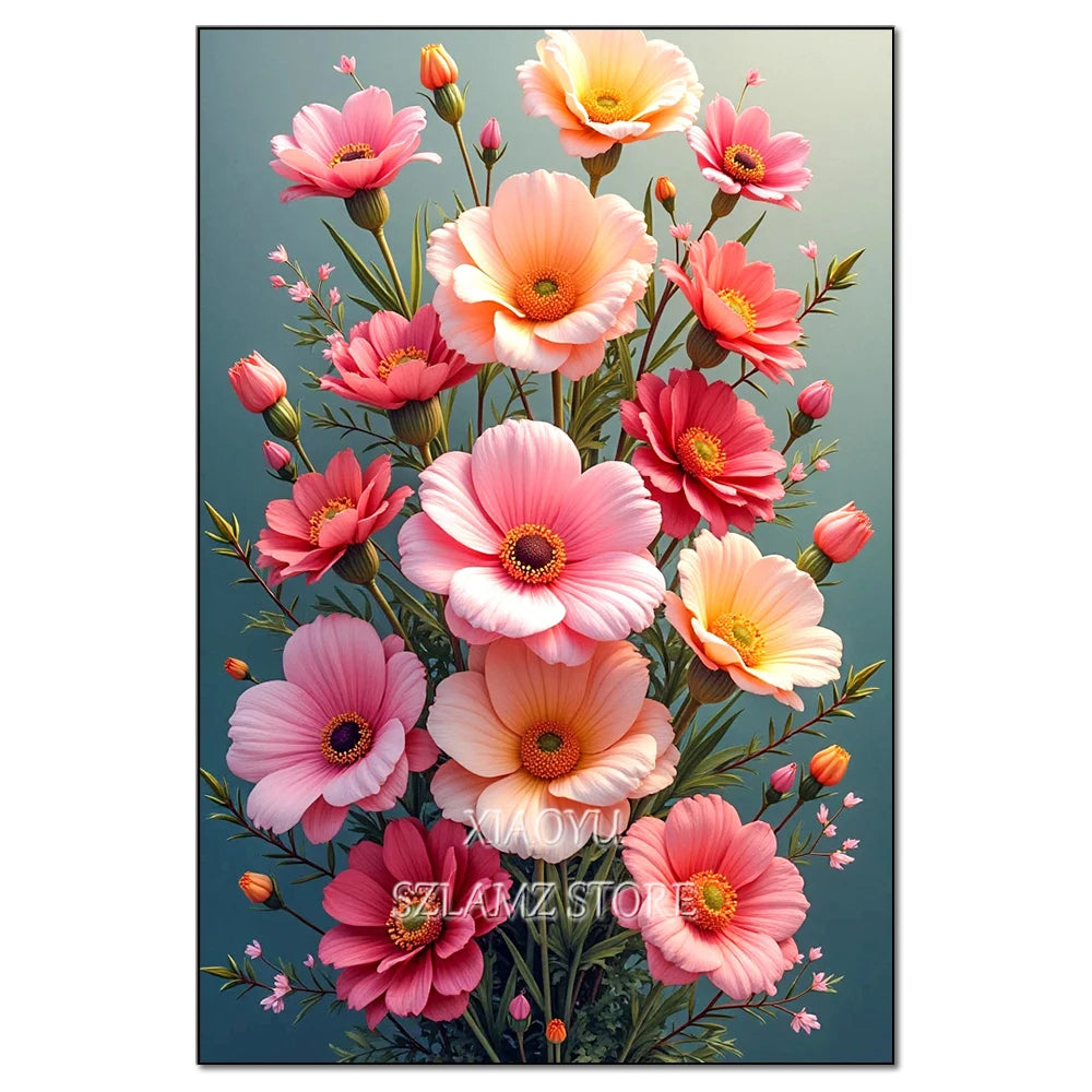Large Size Bouquet Diamond Painting Kit Flower Diamond Mosaic Embroidery Cross Stitch Kit Art DIY Home Decor Gift