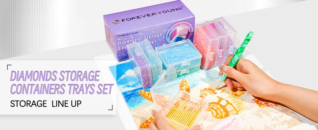 8pcs Diamond Painting Accessories Trays with Lids, Easy to Carry,2-in-1 Diamond Art Storage and Diamond Art Trays, Bead Storage