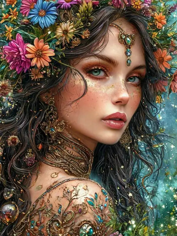 Diy Diamond Painting Kits New Collection Flower Woman Full Mosaic Art Rhinestone Embroidery Beautiful Girl Picture Wall Decor