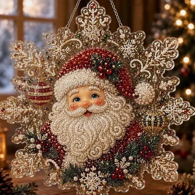 Pearl Diamond Painting Suncatcher Kit Diy Craft Acrylic Round Board With Lace Edge Pearl Beads Craft Christmas Diamond Painting
