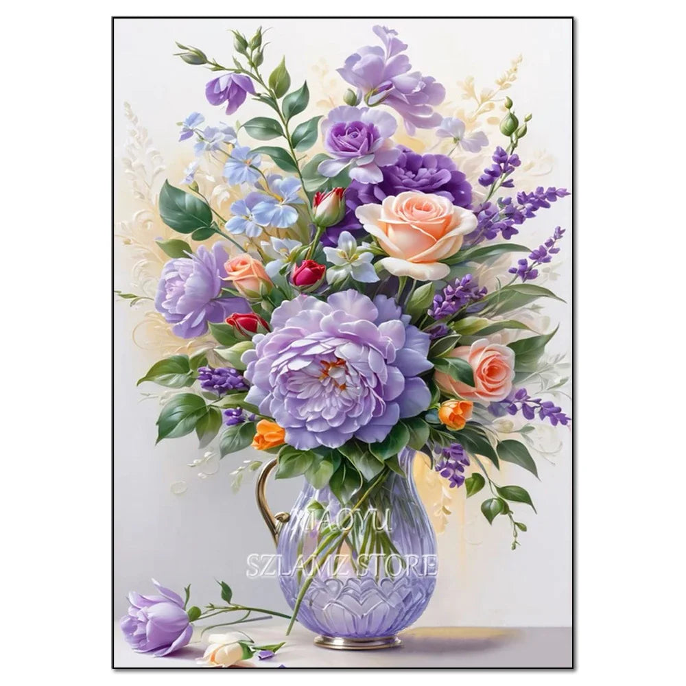 Large Size Bouquet Diamond Painting Kit Flower Diamond Mosaic Embroidery Cross Stitch Kit Art DIY Home Decor Gift