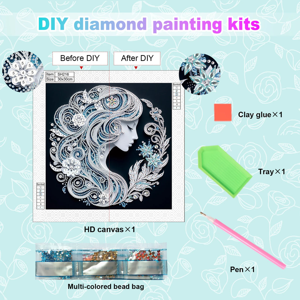 Special Shape Diamond Art Painting Kits for Adults and Beginners,DIY beauty Diamond Art Painting for Home Wall Decoration Gifts