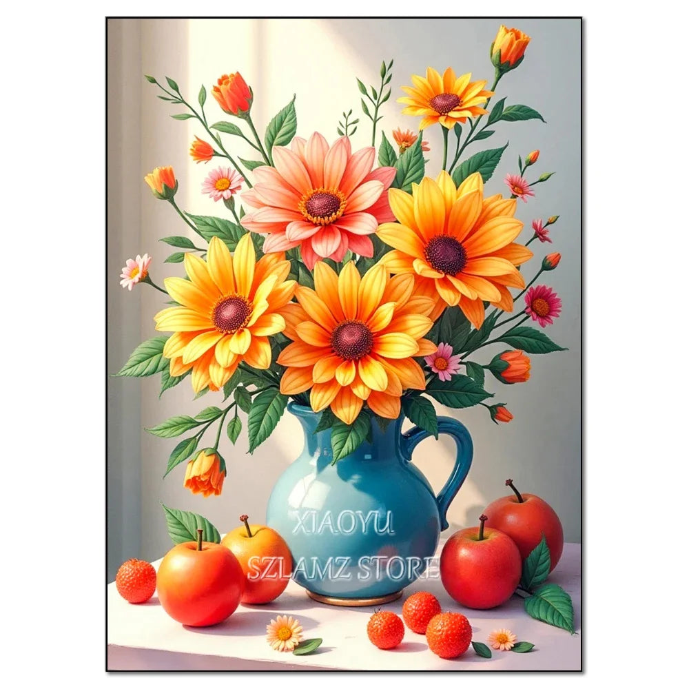 Large Size Bouquet Diamond Painting Kit Flower Diamond Mosaic Embroidery Cross Stitch Kit Art DIY Home Decor Gift