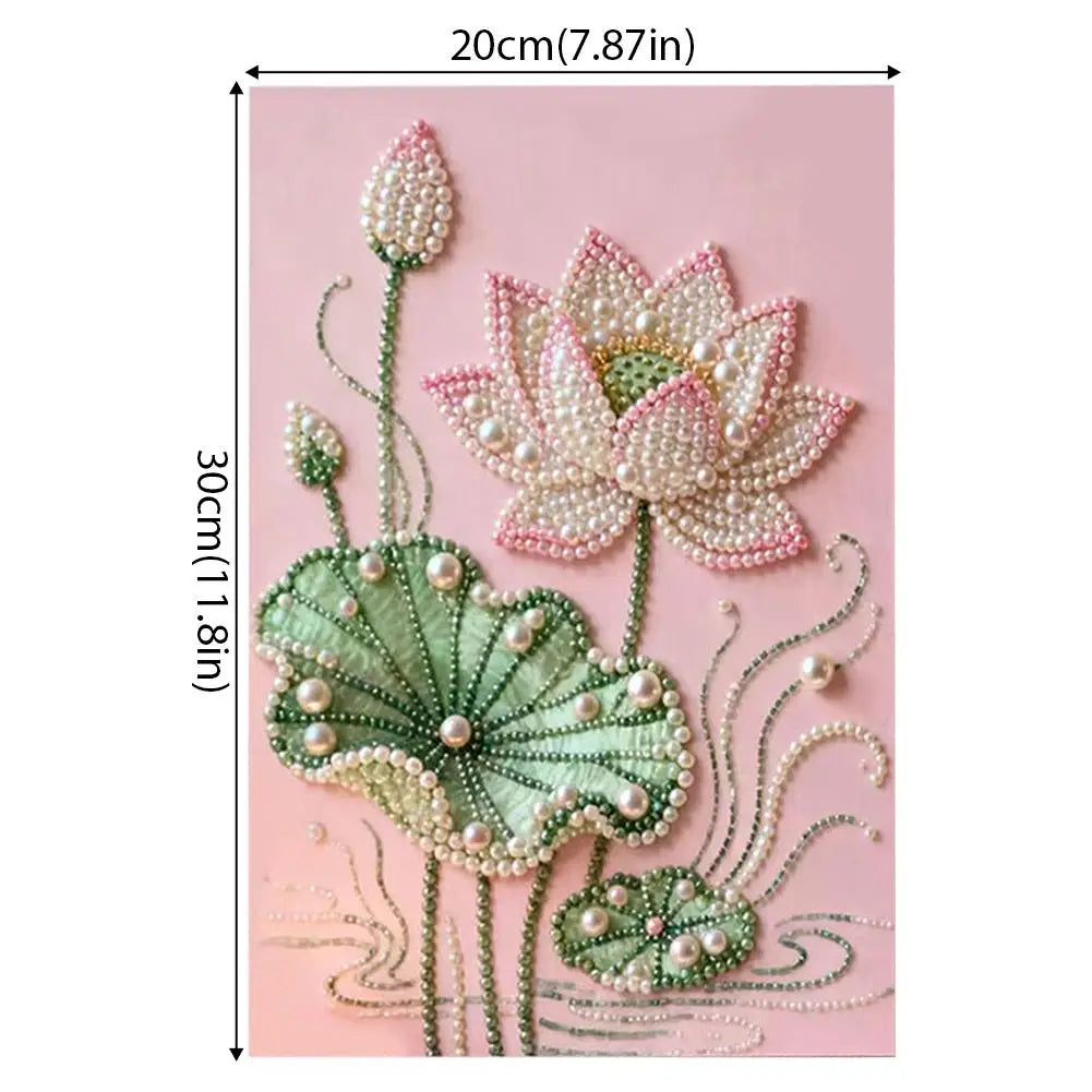 DIY Flower Pearl Diamond Art Kits for Adults/Beginners Gift Home Decor Art Pearl Gem Painting Picture 20*30CM Arts Craft