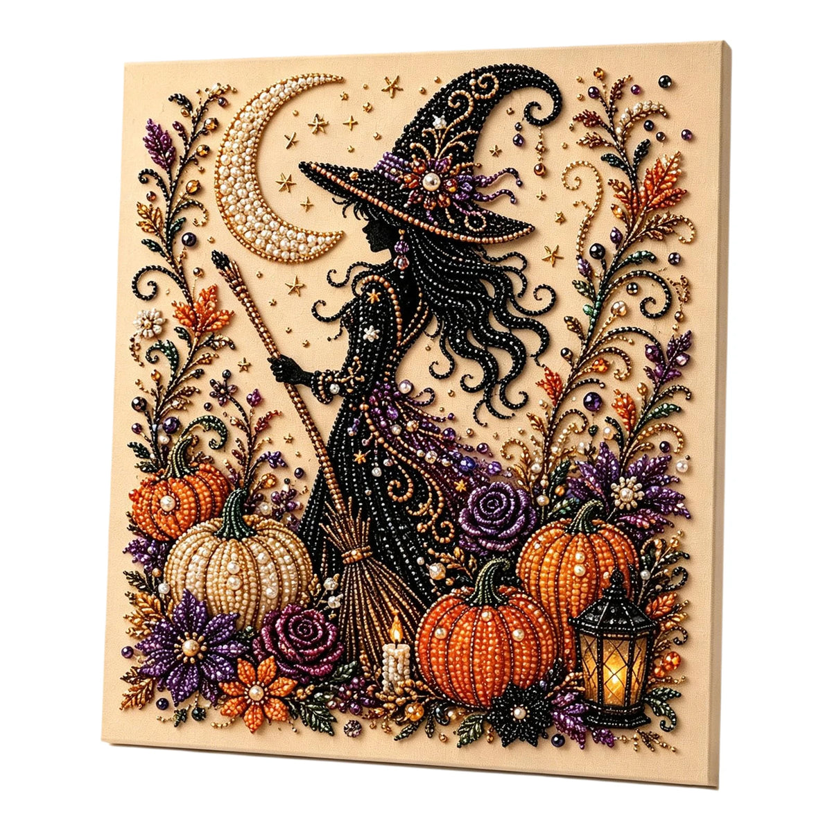 DIY Halloween Framed Diamond Art Pearl Painting Kit 7.87x7.87inch Pearl Diamond Dots Gem Art Craft Pearl Diamond Dots Painting