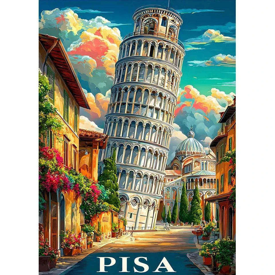 Diamond Painting Kit New York, Tokyo City Scenery Decoration DIY Full Drill World City Scenery Mosaic Cross Embroidery Set Gifts
