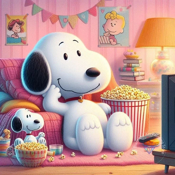 Peanuts Snoopy Diamond Painting Kit 5D DIY Diamond Handmade Art Gift Crafts Home Decor,No Frame