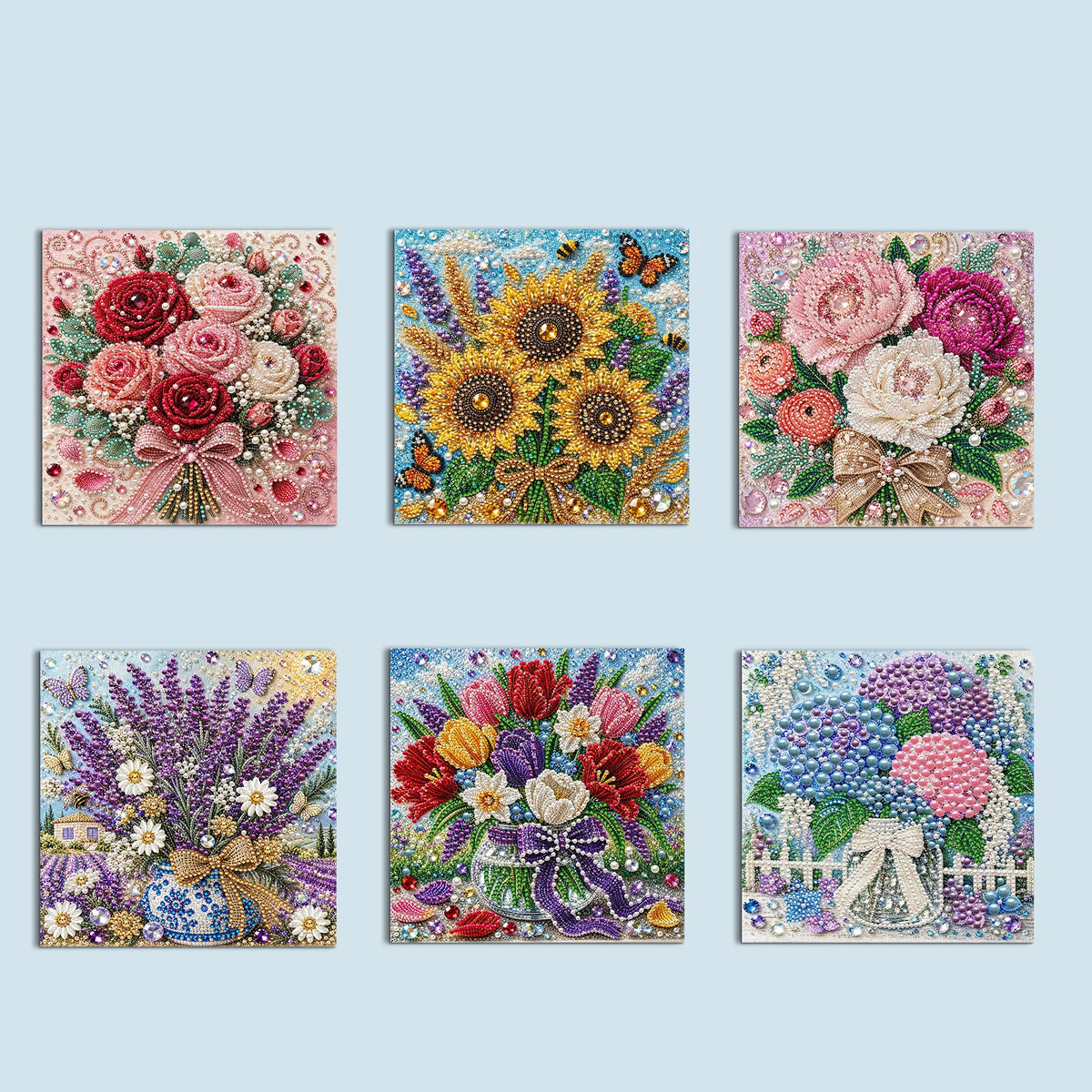 DIY Pearl Diamond Painting Kit Flowers Pearl Art Kits for Adults 7.87x7.87" Rhinestones Beads Diamond Art Kit with Framed Canvas