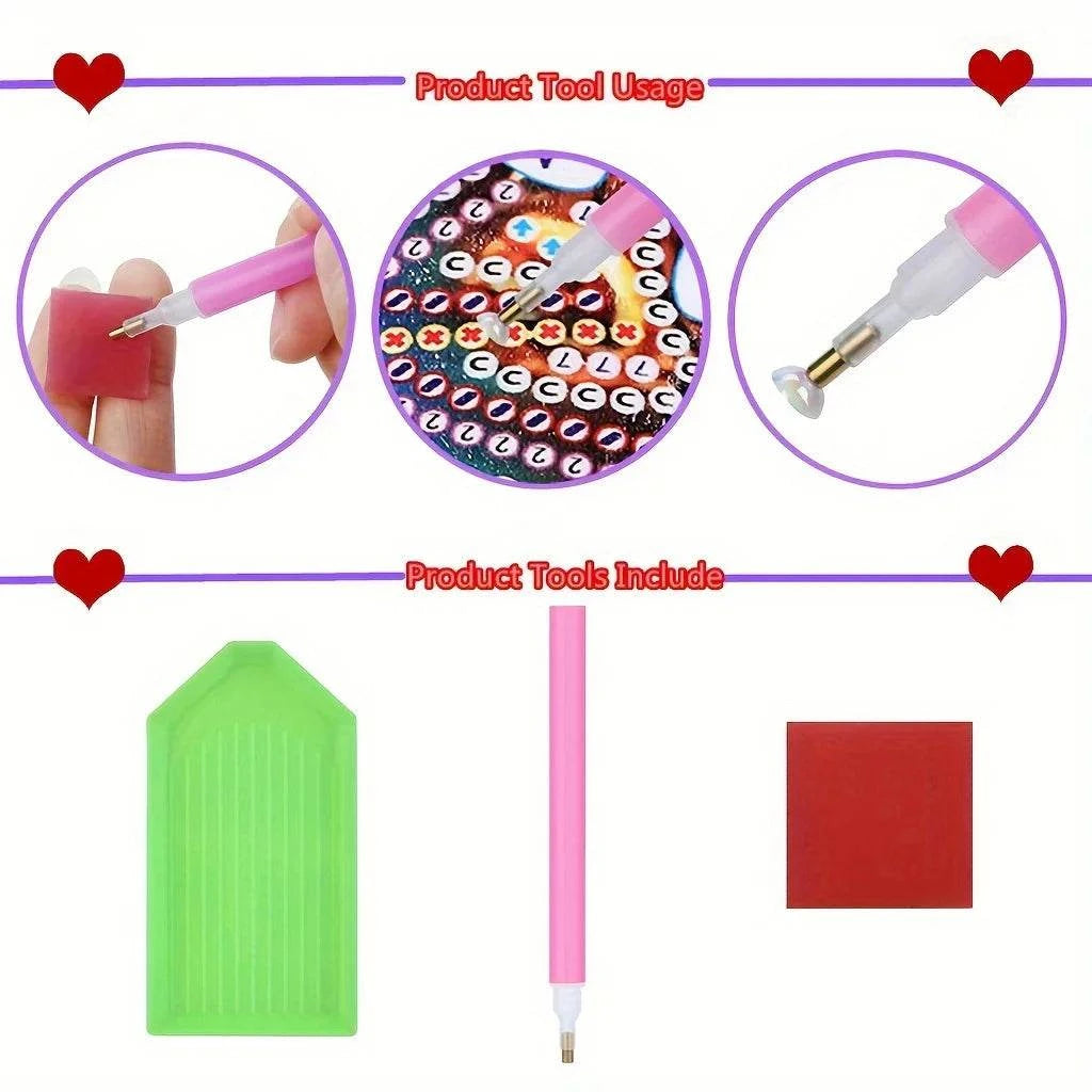 1 Piece DIY Diamond Painting Kit, Small Mirror, Mandala Pattern, PU Leather Material, Portable and Compact, for Makeup Use