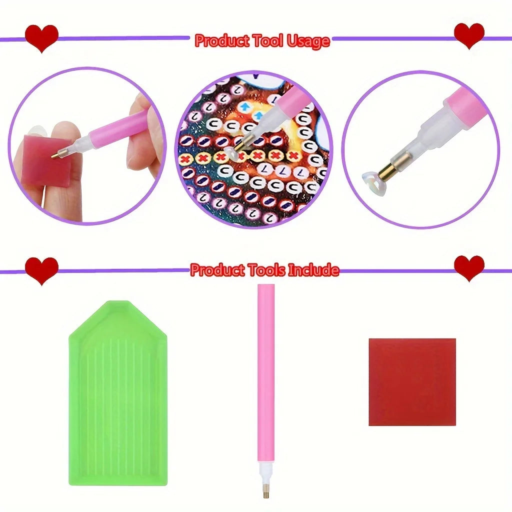 1 Piece DIY Diamond Painting Kit, Small Mirror, Mandala Pattern, PU Leather Material, Portable and Compact, for Makeup Use