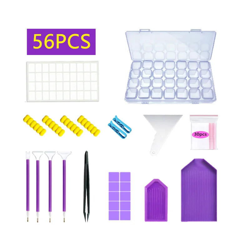 5D DIY Diamond Painting Tools Kits Drill Plate Tool Set Mosaic Glue Pen Kit Storage Containers Diamond Embroidery Accessories