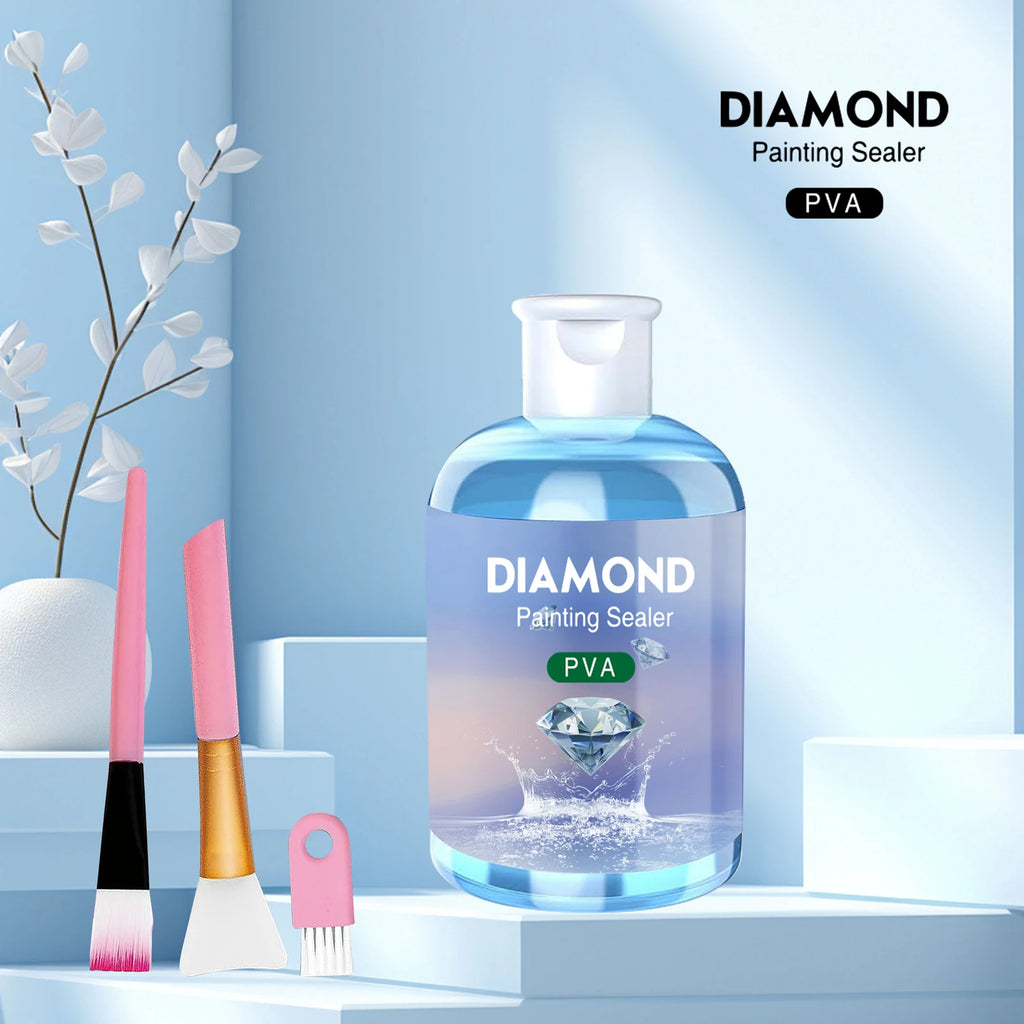 Diamond Painting Sealer Glue Kits 120ML with 3 Pcs Brushes Puzzle Glue Diamond Painting Accessories and Tools for Adults