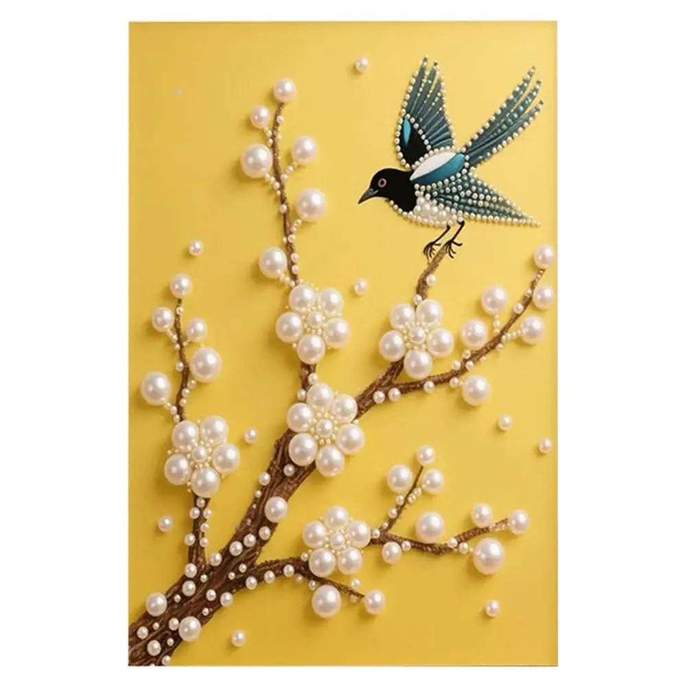 DIY Flower Pearl Diamond Art Kits for Adults/Beginners Gift Home Decor Art Pearl Gem Painting Picture 20*30CM Arts Craft