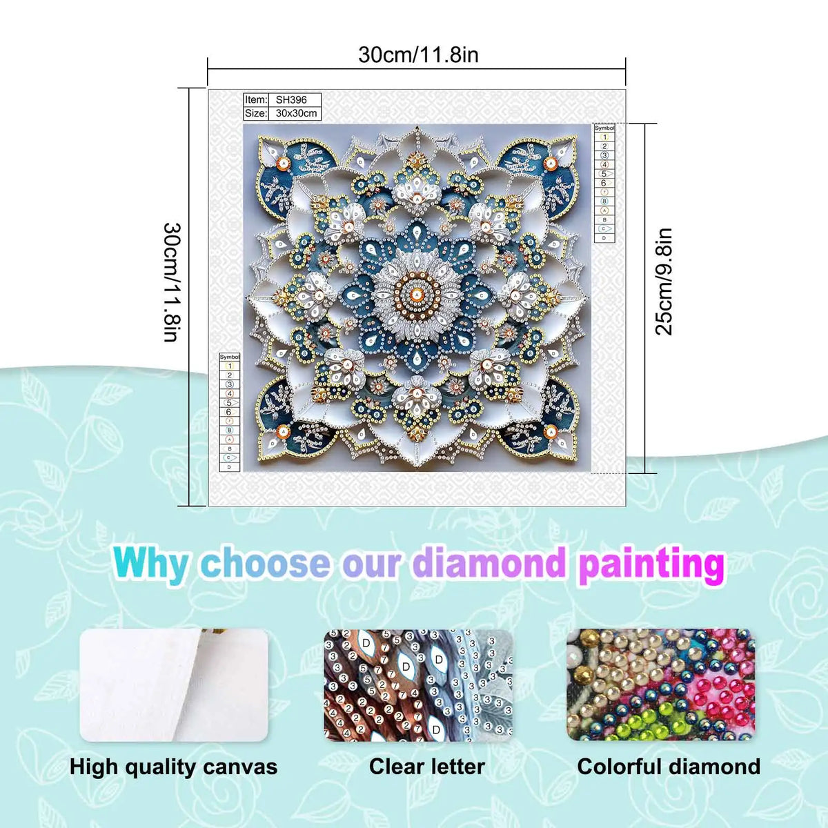 Diamond Art Painting Kit for Adults,DIY Pattern flower Special Shape Diamond Art Kit for Beginner for Home Wall Decoration Gift