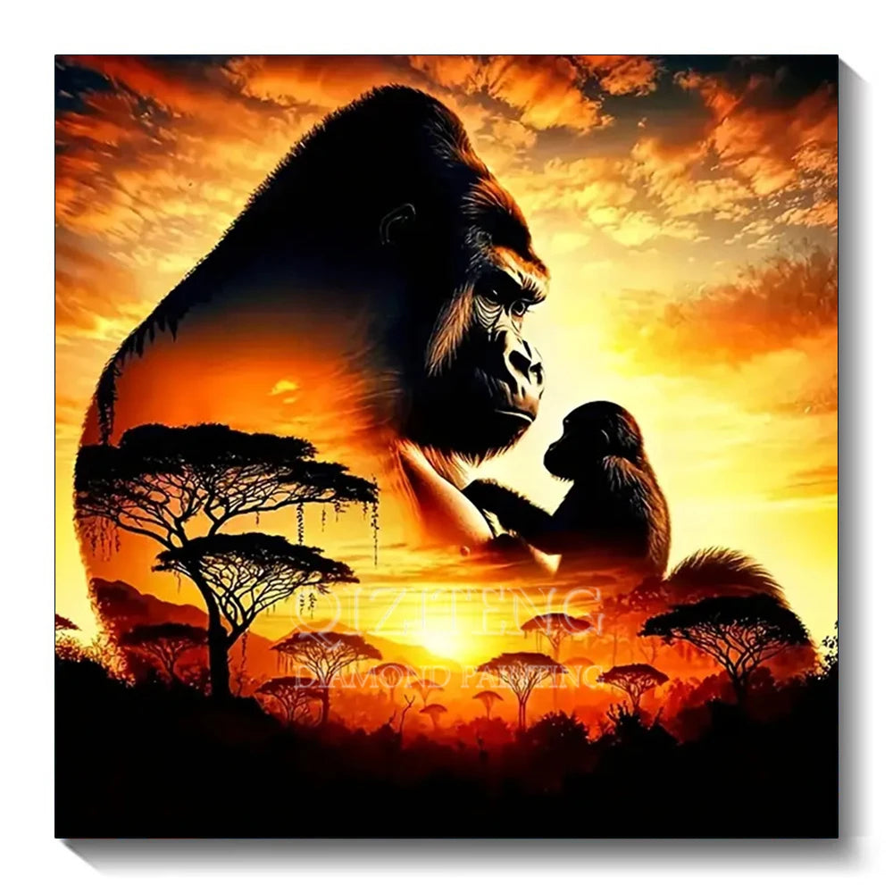 Diamond Painting Sunset Elephant Handmade 5D Diy Full Kits Diamond Mosaic Reflection Art Kit Handmade Home Decor New Arrivals