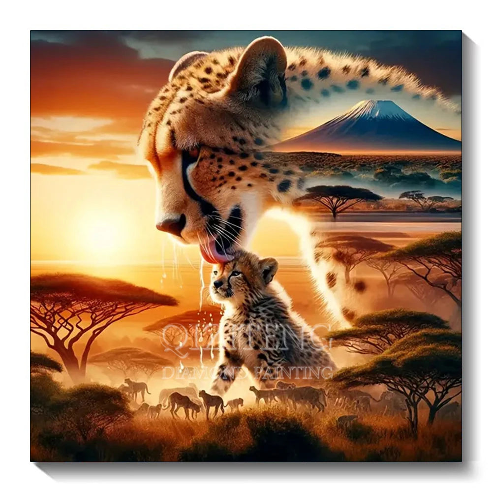 Diamond Painting Sunset Elephant Handmade 5D Diy Full Kits Diamond Mosaic Reflection Art Kit Handmade Home Decor New Arrivals
