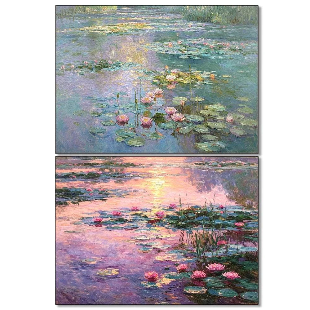 5D DIY Diamond Painting Kit Monet Water Lilies Pond Famous Impressionism Art Full Drill Diamond Mosaic Home Wall Decor Gift