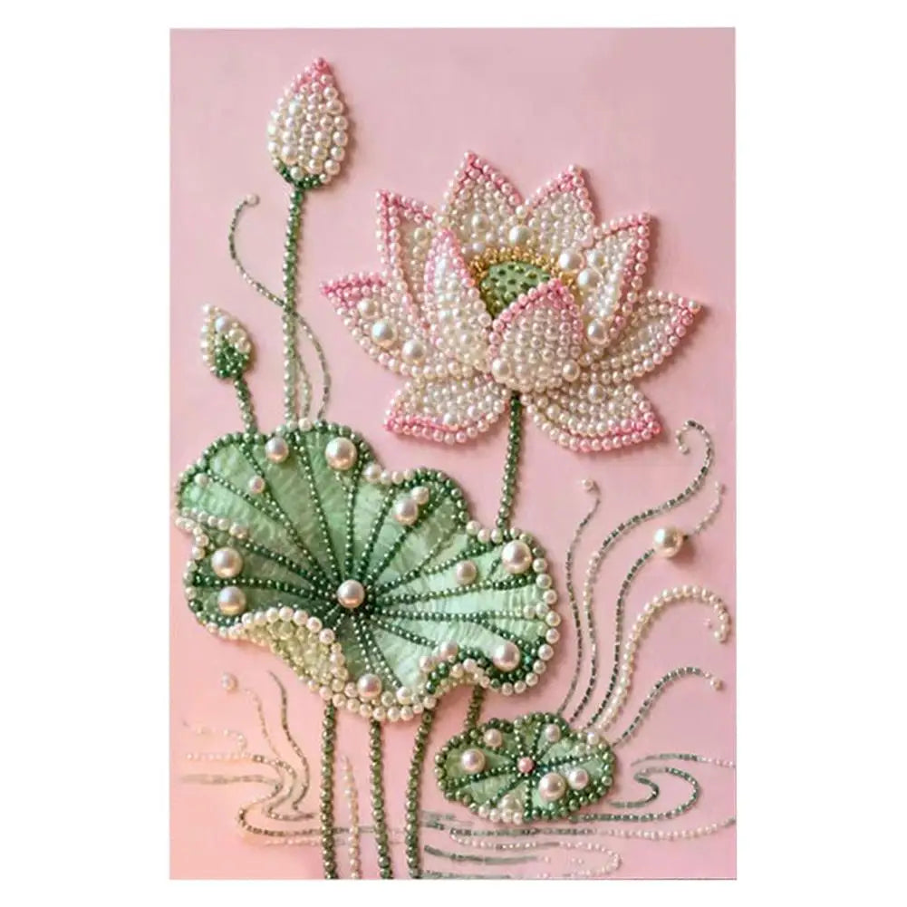 DIY Flower Pearl Diamond Art Kits for Adults/Beginners Gift Home Decor Art Pearl Gem Painting Picture 20*30CM Arts Craft