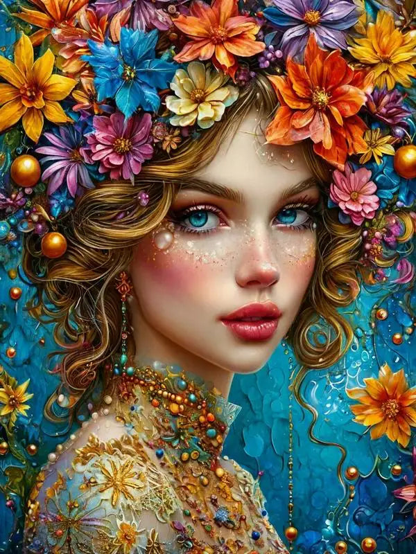 Diy Diamond Painting Kits New Collection Flower Woman Full Mosaic Art Rhinestone Embroidery Beautiful Girl Picture Wall Decor