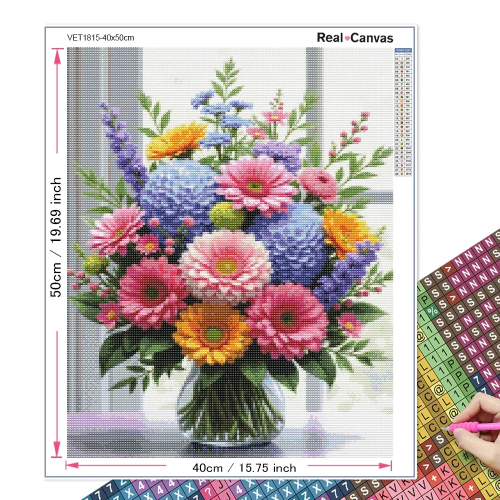 Large Size Bouquet Diamond Painting Kit Flower Diamond Mosaic Embroidery Cross Stitch Kit Art DIY Home Decor Gift