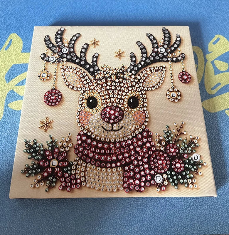 Christmas Pearl Painting Art Kit With Frame, DIY Pearl Art Craft Kit Diamond Dots Beads Handmade Painting For Home Decor Items