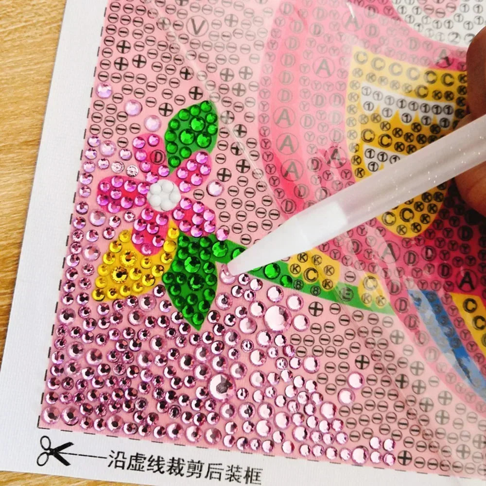 DIY Diamond Painting by Number Kits for Kids Cartoon Animal Crystal Diamond Embroidery for Up 5 Yesrs Old Children Gifts