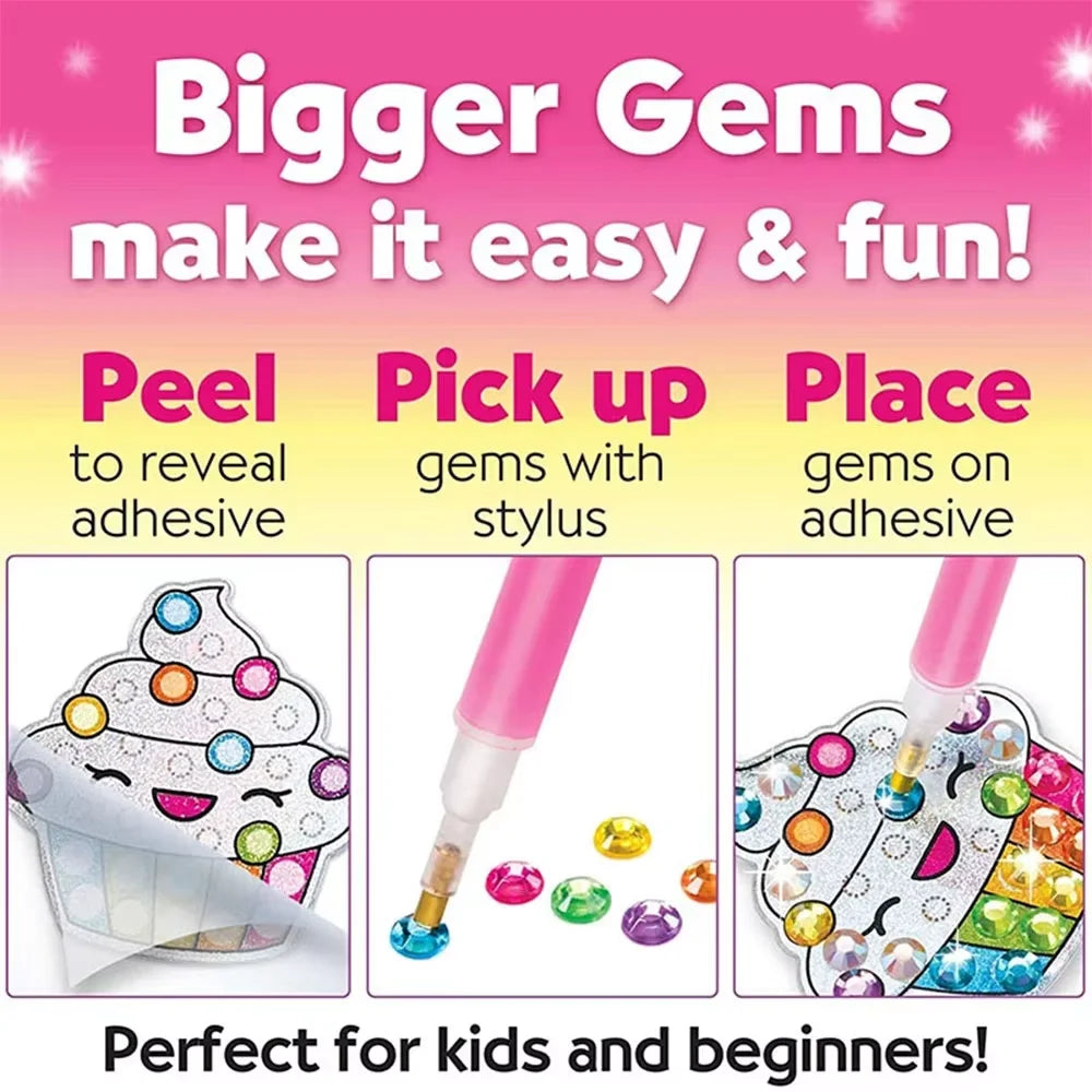Create Your Own Sweets Diamond Kit Create Art Stickers Kids Big Gem Diamond Painting 5D Diamond Painting by Number for Kids