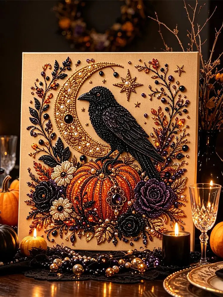 DIY Halloween Framed Diamond Art Pearl Painting Kit 7.87x7.87inch Pearl Diamond Dots Gem Art Craft Pearl Diamond Dots Painting