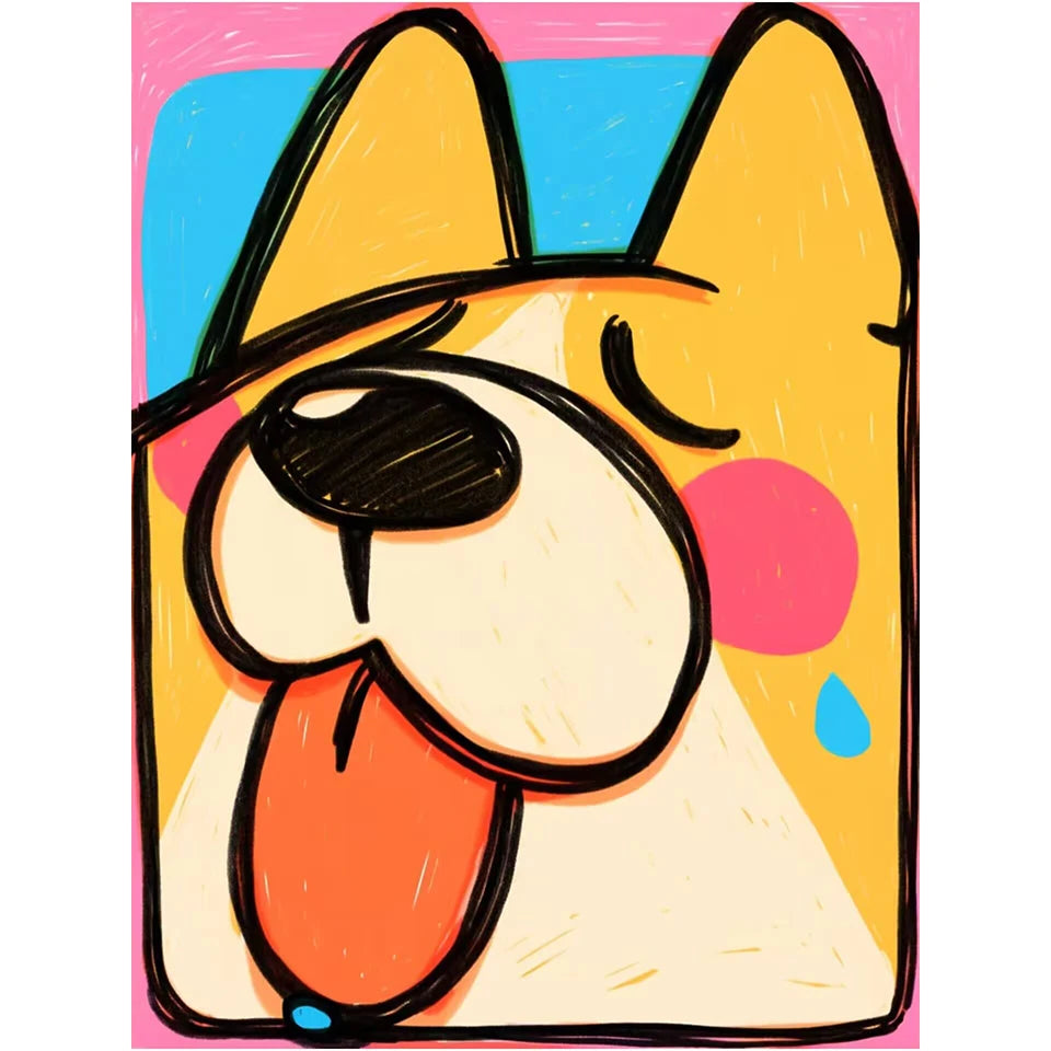 Diy Diamond Painting Kits Funny Dog Square Diamond Embroidery Animal Cross Stitch Crystal Diamond Art Home Decor ﻿