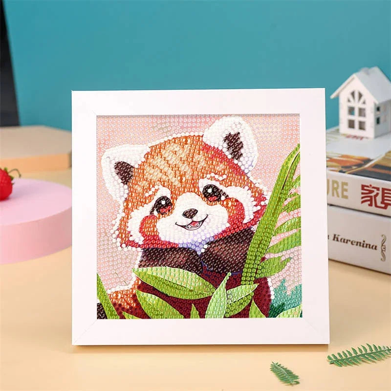 DIY Diamond Painting by Number Kits for Kids Cartoon Animal Crystal Diamond Embroidery for Up 5 Yesrs Old Children Gifts