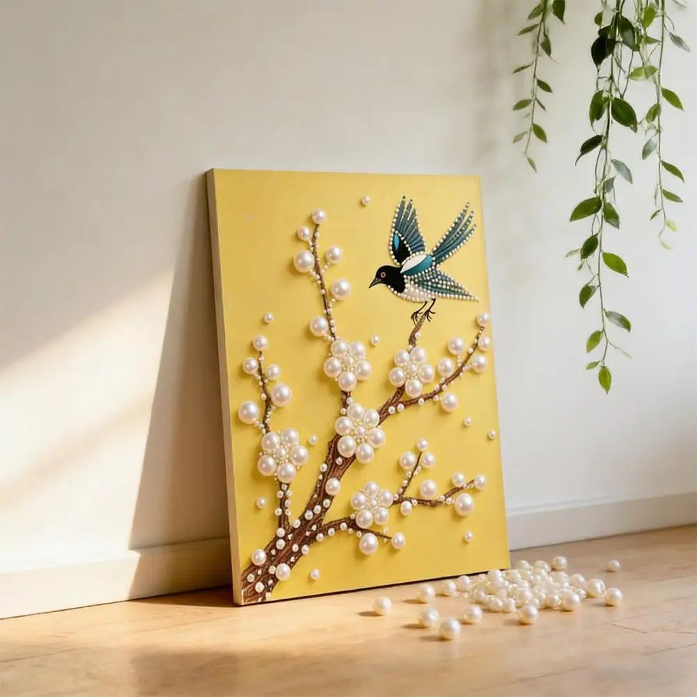 DIY Flower Pearl Diamond Art Kits for Adults/Beginners Gift Home Decor Art Pearl Gem Painting Picture 20*30CM Arts Craft