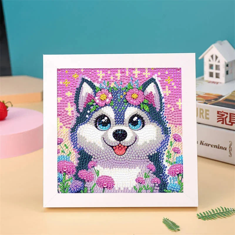 DIY Diamond Painting by Number Kits for Kids Cartoon Animal Crystal Diamond Embroidery for Up 5 Yesrs Old Children Gifts
