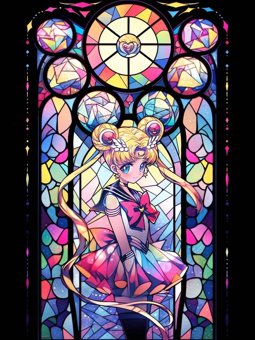 5D DIY Diamond Painting Kit Beauty Girl Warrior Moon Japanese Anime Cross Embroidery Handmade Embroidered Mosaic Art Gift