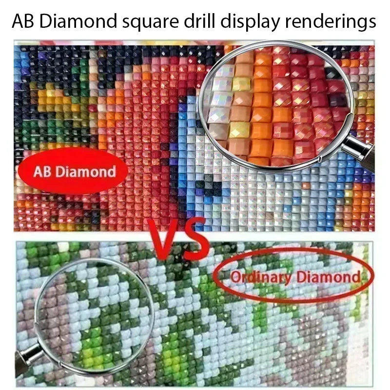 This AB 5D DIY Diamond Painting Kit Features a cartoon Christmas Castle Design and Is an Ideal Choice for Beginners.