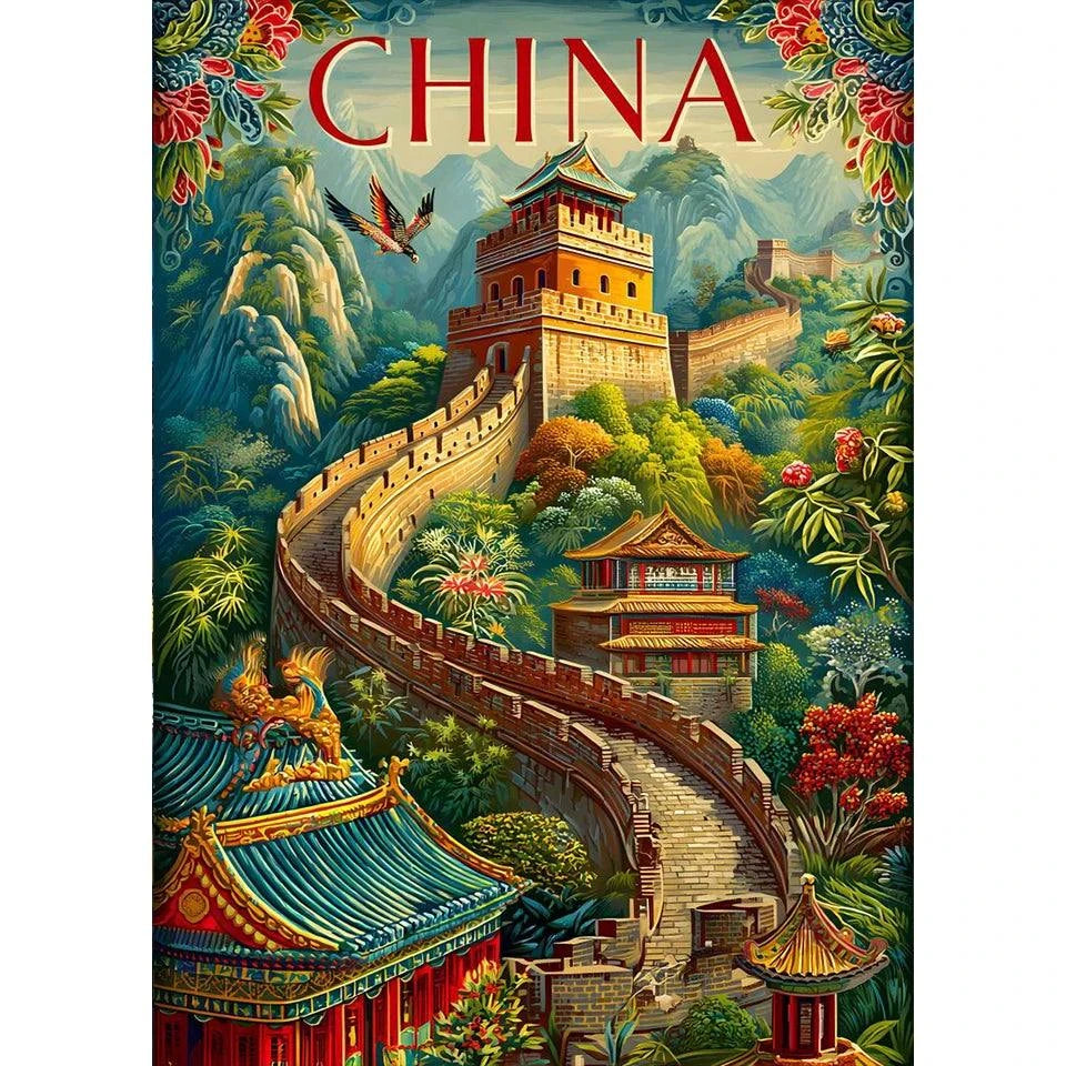 Diamond Painting Kit New York, Tokyo City Scenery Decoration DIY Full Drill World City Scenery Mosaic Cross Embroidery Set Gifts