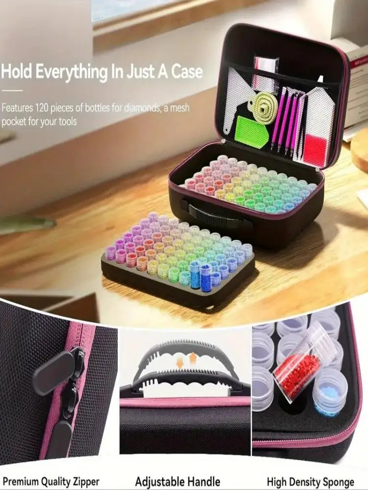 Diamond painting storage set, diamond painting storage container tool kit box, including various accessories and tools
